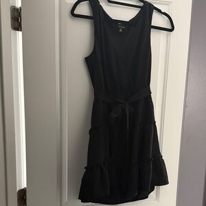 City Studio Black Sleeveless Tie-Waist Mini Dress